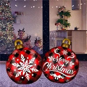 Holiday | 2 Pcs 24 Inch Giant Pvc Inflatable Christmas Decorated Ball ...